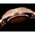 Navigator series men's watch, white dial, rose gold bezel, 42mm, rose gold Oyster bracelet.
